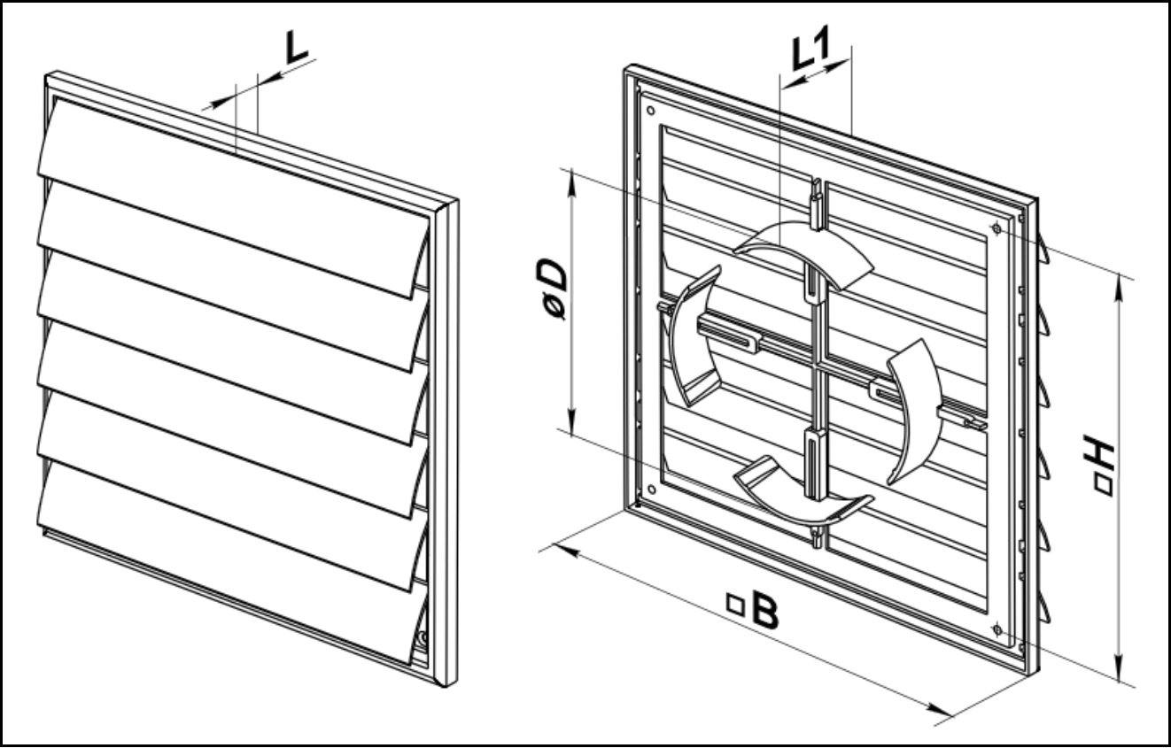 Габаритные размеры вытяжной решетки ВЕНТС МВ 250 ВЖД